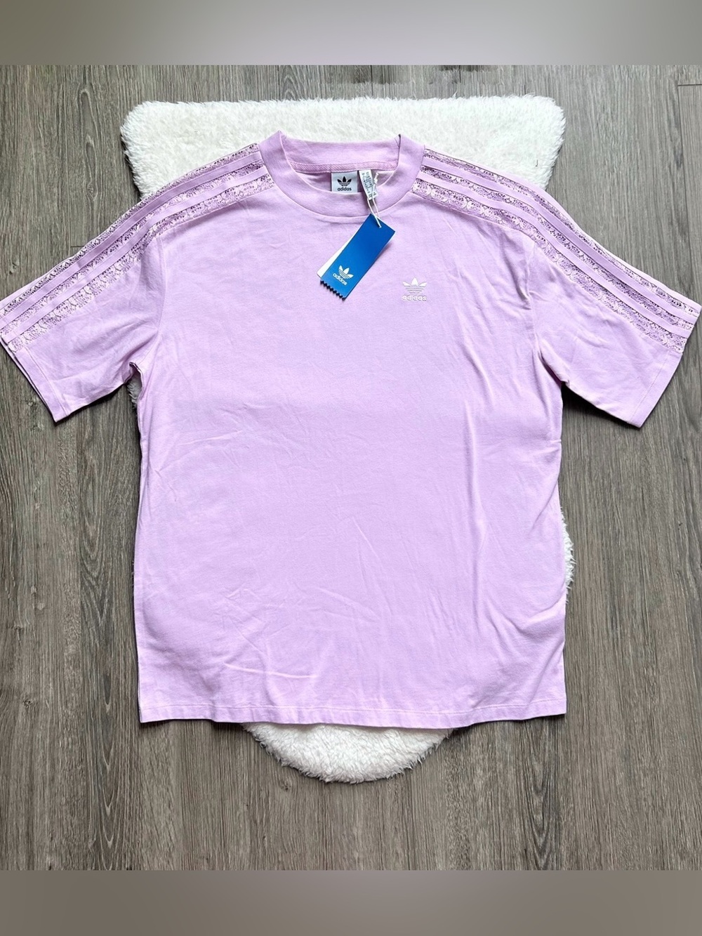 Adidas Lavender Purple Lace T-Shirt NWT